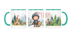 Personalisierte Keramiktasse (7 Farben) 601 Ritter Junge