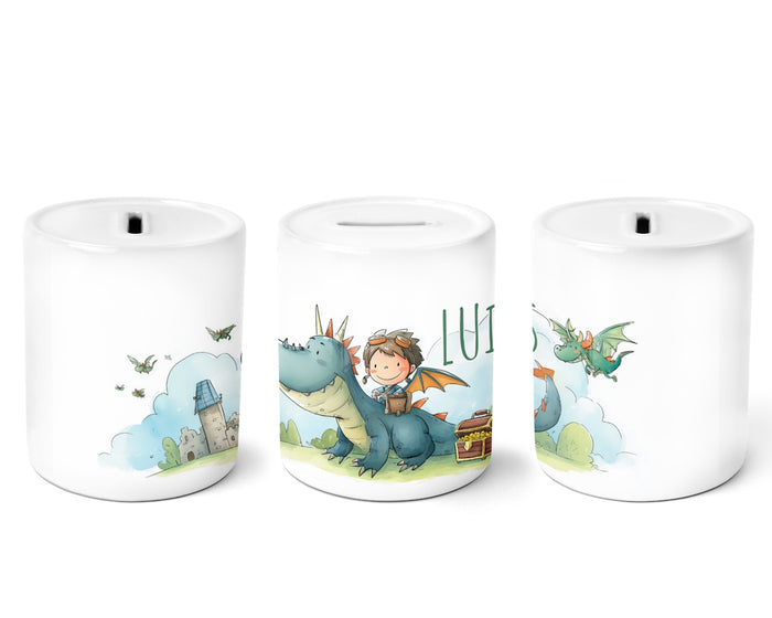 Personalisierte Spardose 609 Drachenreiter