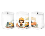 Personalisierte Spardose 615 Bauarbeiterin