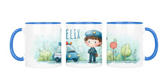 Personalisierte Keramiktasse (7 Farben) 619 Polizist