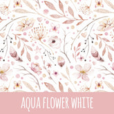aqua flower white Musselin