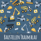 Baustellen Traum blau Bio Jersey