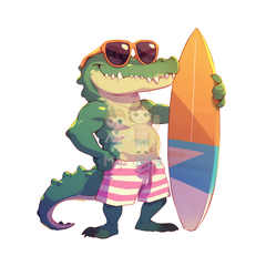 Bügelbild cool kroko - 25-041