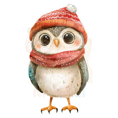 Bügelbild happy winter owl - H022
