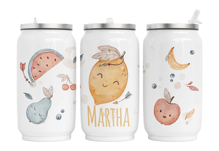 Personalisierte Thermo-Edelstahl Trinkdose 1.boho fruits