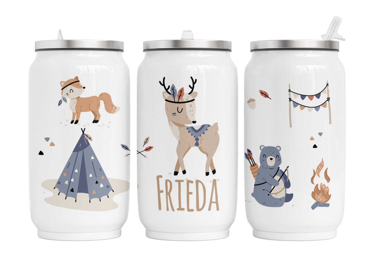 Personalisierte Thermo-Edelstahl Trinkdose 11. Woodland Friends