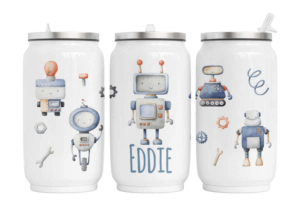 Personalisierte Thermo-Edelstahl Trinkdose 39. Robo Kids