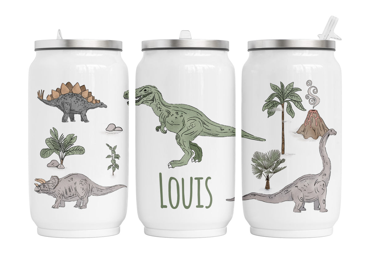 Personalisierte Thermo-Edelstahl Trinkdose 62. Dino Park