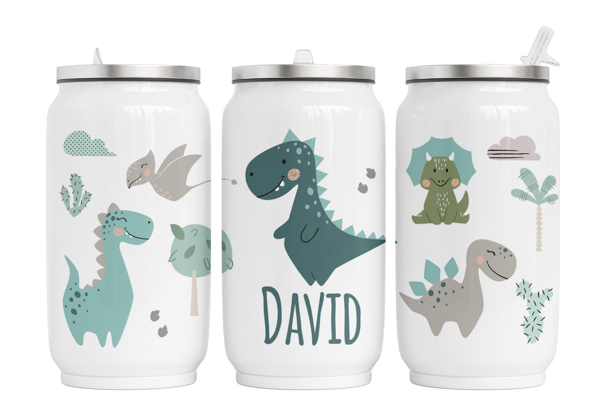 Personalisierte Thermo-Edelstahl Trinkdose 75. DInosause