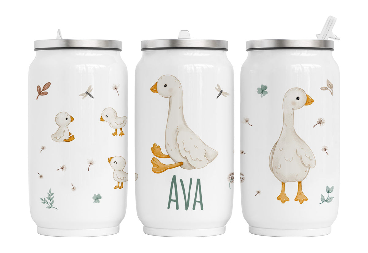 Personalisierte Thermo-Edelstahl Trinkdose 98.Gänseparty