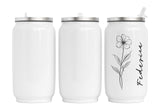 Personalisierte Thermo-Edelstahl Trinkdose Einfache Blume