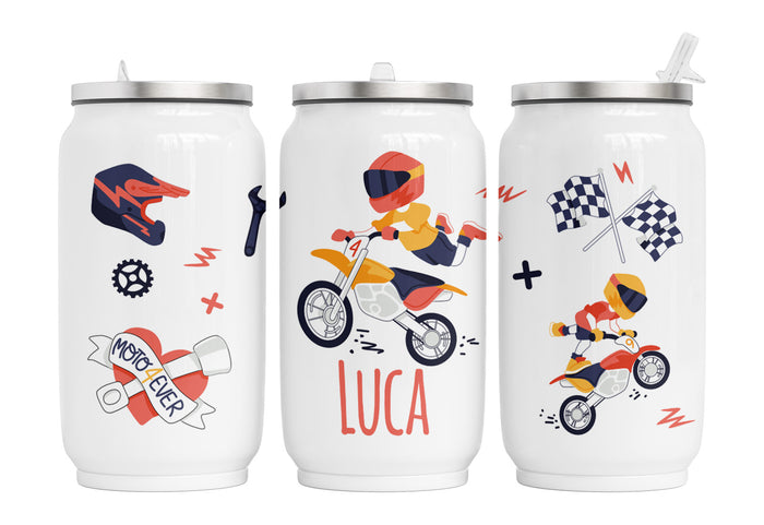 Personalisierte Thermo-Edelstahl Trinkdose Motorrad