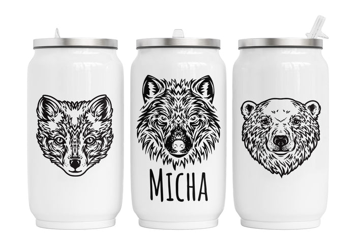 Personalisierte Thermo-Edelstahl Trinkdose Artic animals