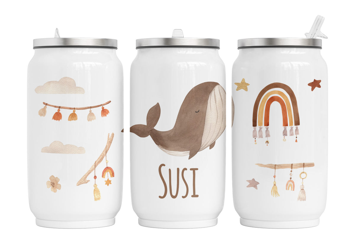 Personalisierte Thermo-Edelstahl Trinkdose Wal