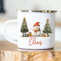 Personalisierte Emailletasse 405 Schneeman