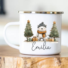 Personalisierte Emailletasse 408 Bär