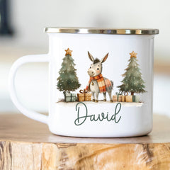 Personalisierte Emailletasse 412 Esel