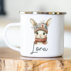 Personalisierte Emailletasse 418 Hase