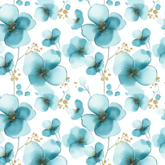 Frühlingsblumen teal Bio-Jersey 104cm Stoffreste 17,91/m