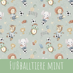 Fußballtiere mint Baumwolle 47cm Stoffrest 15,45€/m