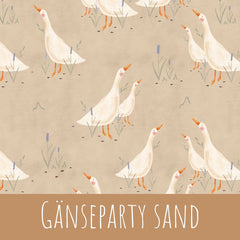 Gänseparty sand Baumwolle 52cm Stoffrest 15,45€/m