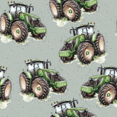 Grüner Traktor mint Baumwolle 50cm Stoffrest 15,45€/m