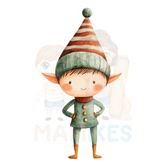 Bügelbild happy christmas elf - H048