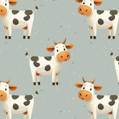 happy cow salt mint Baumwolle 48cm Stoffrest 15,45€/m