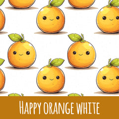 happy orange white Musselin 50cm Stoffrest 15,45€/m