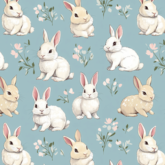 Hasen Freunde hellblau Bio Rib Jersey 55cm Stoffrest 15,45€/m