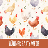 Hühner Party weiß Bio Jersey