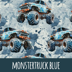 Monstertruck blue Bio Jersey 57cm Stoffrest 18,1€/m