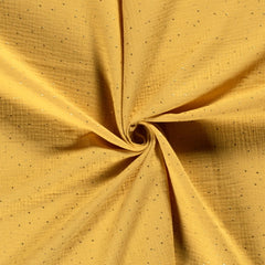 Musselin Glitzer dots ocker