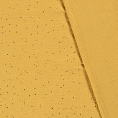 Musselin Glitzer dots ocker