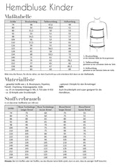 Papierschnittmuster Hemdbluse Kinder