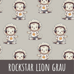 rockstar leo grau Bio Rib-Jersey 104 cm Stoffrest