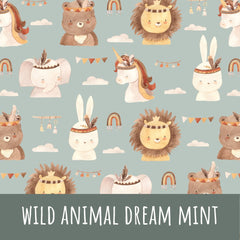 wild animal dream mint Baumwolle 47cm Stoffrest 15,45€/m