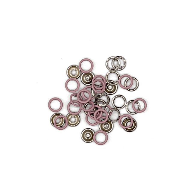 100 Druckknöpfe altrosa - Mamikes