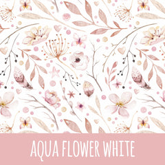 Aqua flower white Bio Jersey