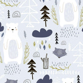 Wald Bär blau Softshell