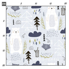 Wald Bär blau Softshell