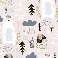 Wald Bär rosa Baumwolle