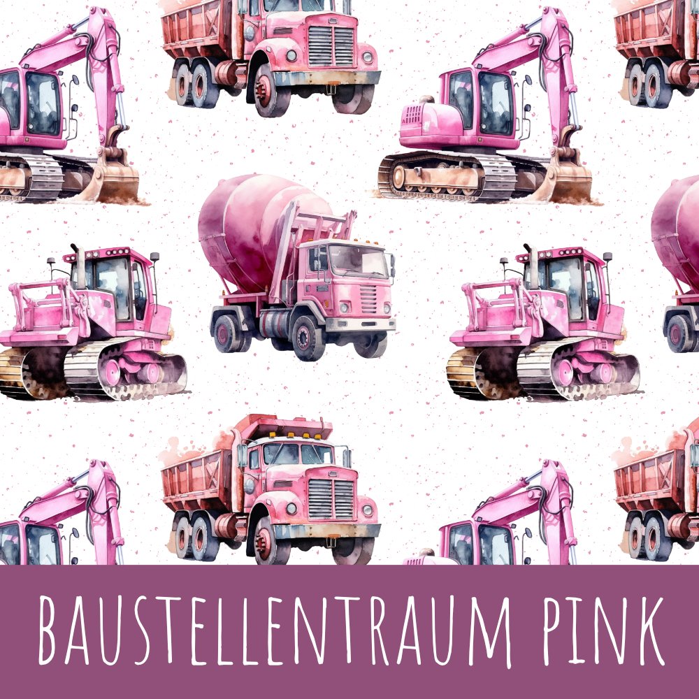 Baustellen Traum pink Baumwolle - Mamikes