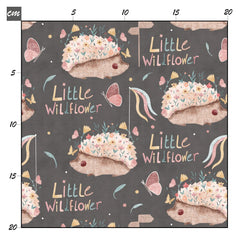 Blumen Igel dunkel Baumwolle - Mamikes