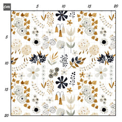 Blumentraum dunkelblau Baumwolle - Mamikes