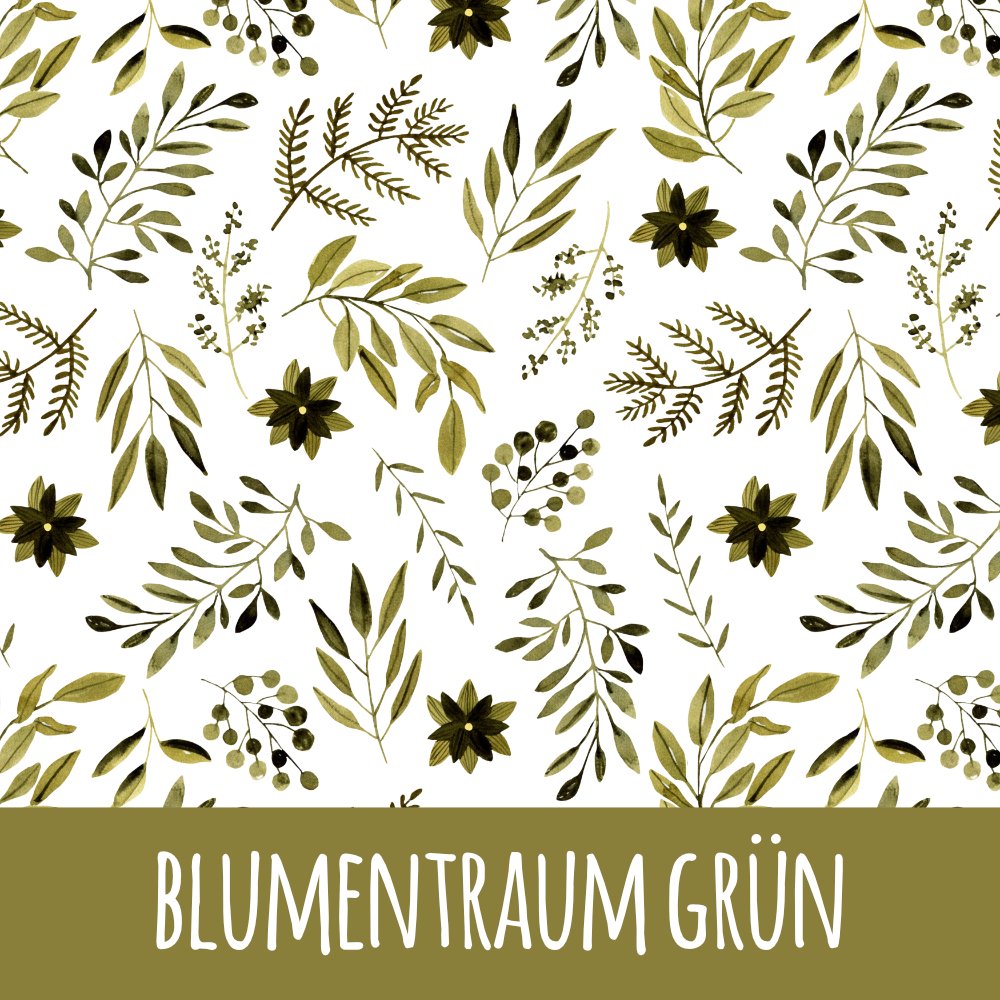 Blumentraum grün Baumwolle - Mamikes