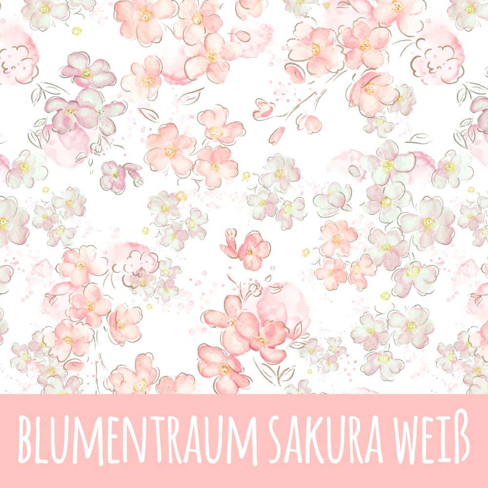 Blumentraum sakura weiß Baumwolle - Mamikes