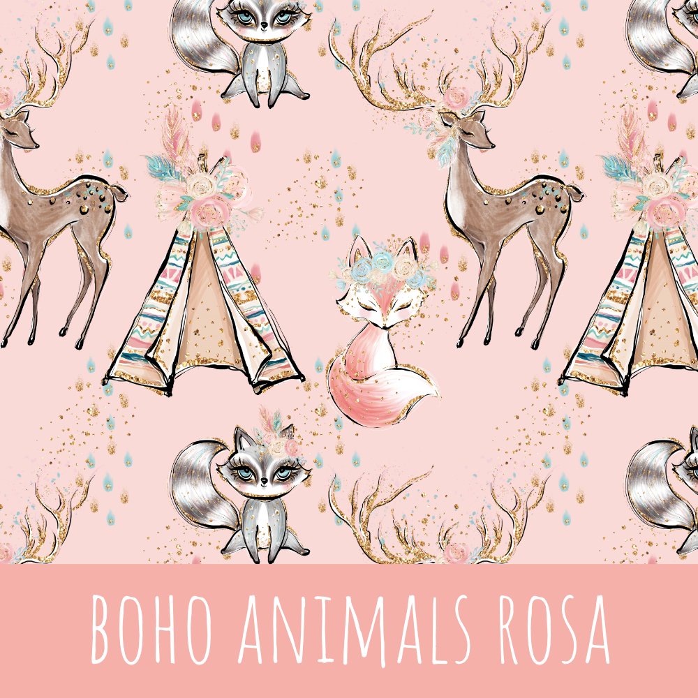 Boho animals rosa Baumwolle - Mamikes