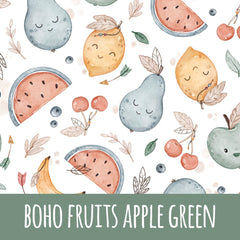 Boho fruits apple green Baumwolle - Mamikes