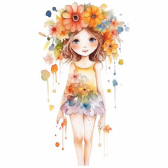 Bügelbild Blumenmädchen 3 - BB596 - Mamikes